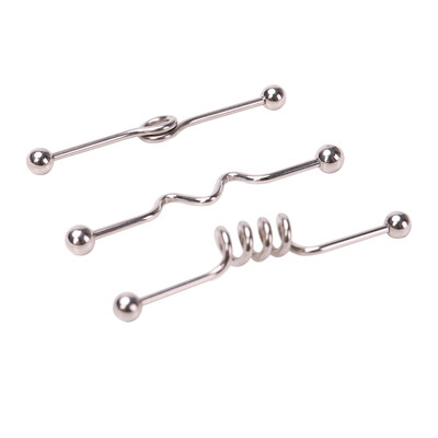 

Industrial Bar Earrings 14G Multicolor 38mm Spiral Twisted Barbell Ear Cartilage Piercing Jewelry Set