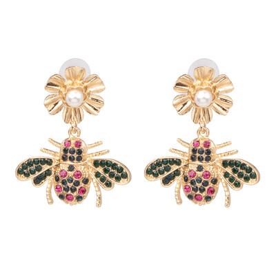

2019 za Natural Stone Beads Drop Earrings For Women Vintage Crystal Bird Pendant Dangle Earrings Statement Jewelry