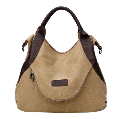 

Vintage Canvas Large Capacity Tote Shoulder Bag Tablet Book Holder Travel Pouch