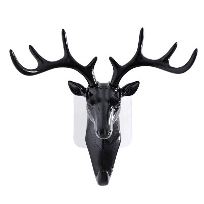 

Dear Head Wall Hanger Animal Antler Self Adhesive Door Hook Bag Keys Sticky Holder Home Décor Rack