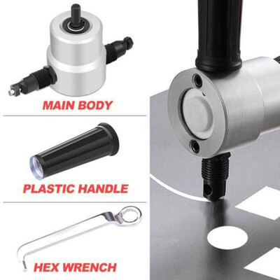 

Nibbler Cutter Drill Attachment Double Head Metal Sheet Wood Cutting Accessory