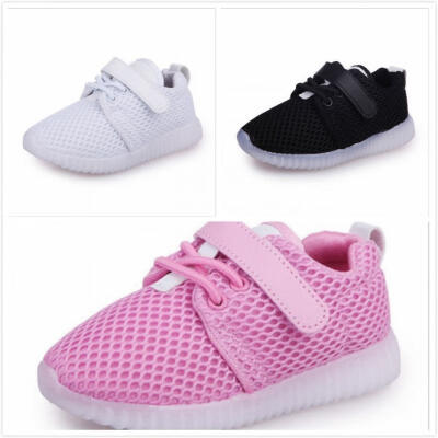 

Toddler baby boy girl lighting soft sole sneakers glowing breathable sneakers