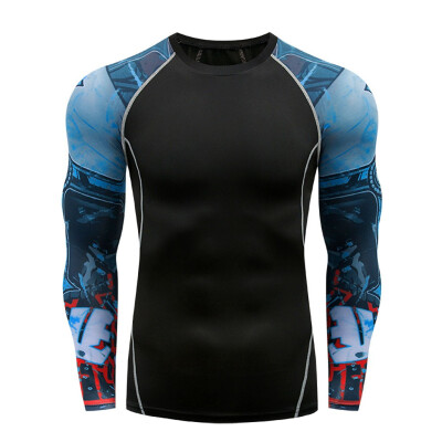 

Toponeto Fashion Mens Long Sleeve Yoga Fitness Print Casual T-Shirt Sport Top Blouse