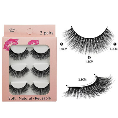 

Gobestart 3 Pairs Of Natural Thick New 3D Imitation Mink False Eyelashes 10 Styles