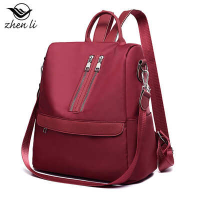 

Oxford cloth new supply female bag solid color soft face fashion sports female hair backpack