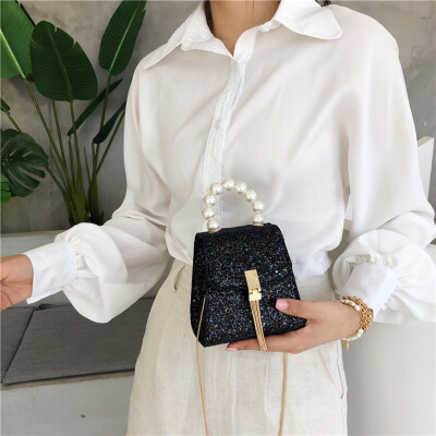 

Tailored Womens Sequin Pearl Shoulder Bag Fashion Ladies Chain Clutch Bag Messenger Bag