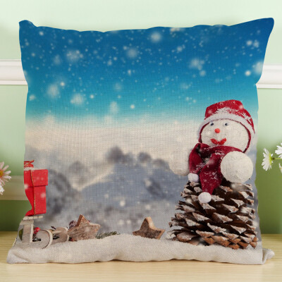 

〖Follure〗New Christmas Snowman Cotton Linen Pillow Case Sofa Cushion Cover Home Decor A