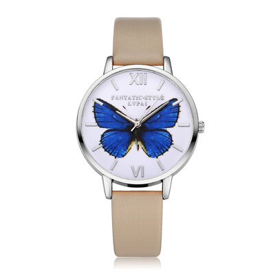 

LVPAI New Silver Butterfly Women Watches Brand Luxury Rose Gold Round Fashion Popular Wristwatch Female Quartz Watch Women 533