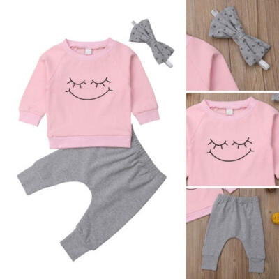 

Fashion Newborn Kids Baby Girl Autumn Clothes Tee Shirt Top Pants Outfits Sets 0-3 Years