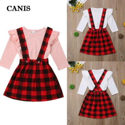 

AU 2pcs Toddler Kid Baby Girl Cotton Outfit T Shirt TopsSkirt Dress Clothes Set