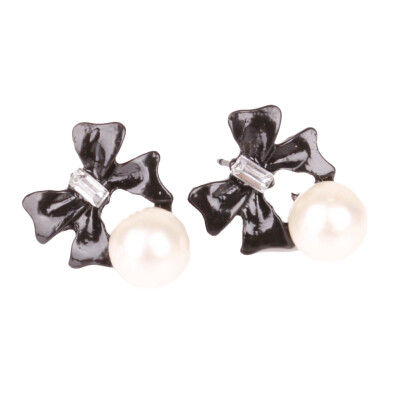 

NEW Stud Earrings for Women Simulated Pearls Crystal Bow Earring Fashion Jewelry