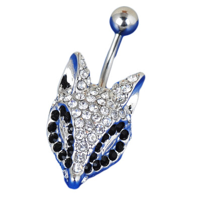 

Sexy Rhinestone Inlaid Allergy-Free Fox Navel Ring Navel Buckle Body Jewelry