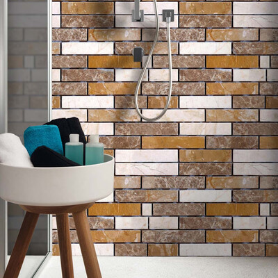 

〖Follure〗Simulation Brick Stone Rustic Effect Self-adhesive Wall Sticker Home Decor A