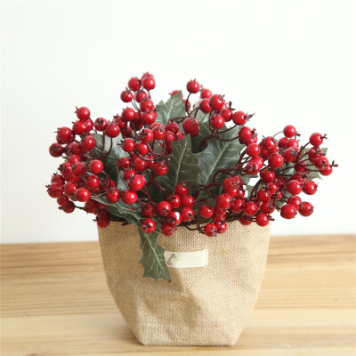 

Vivid Little Red Berries Artificial Flower Christmas Decorations