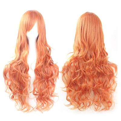 

Gobestart Cosplay Costume Wigs Women Long Curl Wavy Red Halloween Party Anime Hair
