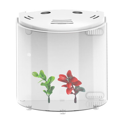 

5L USB LED Fish Tank Half Moon Mini Aquarium Acrylic Capacity
