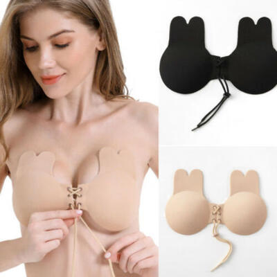 

Womens Strapless Invisible Bra Backless Self-Adhesive Push Up Wings Sticky Bras