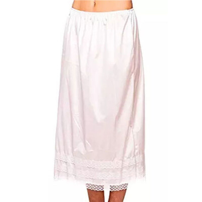 

Women Dress Undergarment Prom Slip Petticoat Half Satin Waist Long Underskirt
