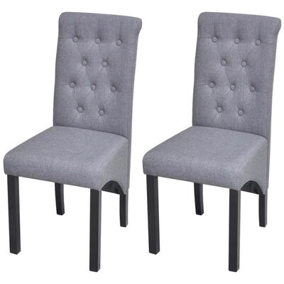 

Dining Chairs 2 pcs Fabric Upholstery Dark Gray