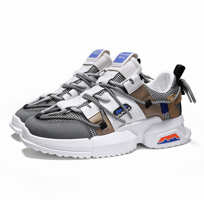 

Old shoes mens shoes four retro color matching shoes tide shoes thick-soled shoes men
