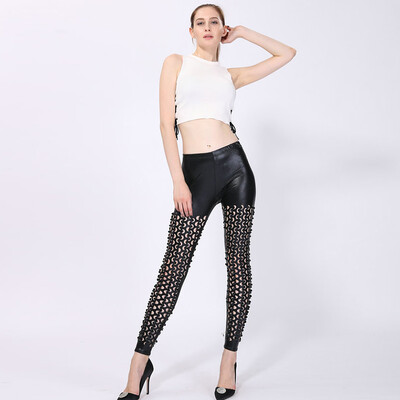 

Womens Faux Leather Leggings Pants Stretchy High Waisted Black Tights