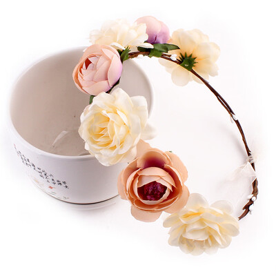 

〖Follure〗Women Bohemia Handmade Flower Hairband Wedding Wreath Bridal Headdress