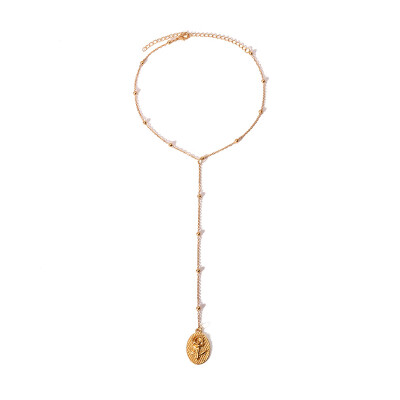 

Rose Bead Gold Flower Choker Statement long Necklace Bijoux Collier Femme Women Charm Maxi Jewelry