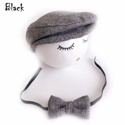 

SUNSIOM Baby Newborn Peaked Beanie Cap Hat Bow Tie Photo Photography Prop Outfit Set