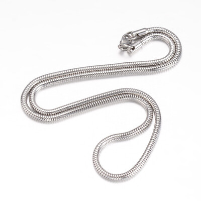 

304 Stainless Steel Necklace Makings Snake Chains with Lobster Claw Clasps Stainless Steel Color 2008"510mm 3mm