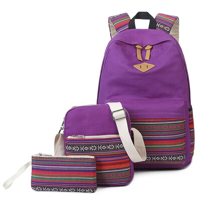 

NeillieN fashion national backpack womens backpack leisure travel backpack middle school student bag three-piece suit