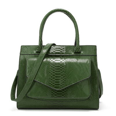 

New Fashion Woman Bag Luxe cuir Serpentine Womens leather Handbags With pouch Ladies Trunk Tote bolsos Women messenger bag