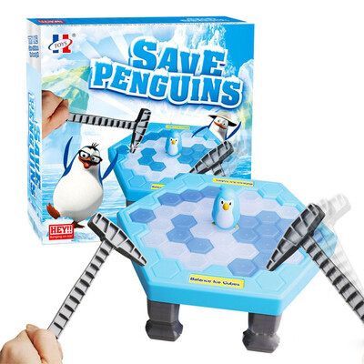 

YIWULASave Penguin Ice Kids Puzzle Game Break Ice Block Hammer Trap Party Game Toy
