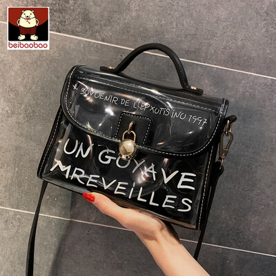 

Jelly bag transparent small bag woman 2019 new trendy girl bag slanted bag Korean version of summer 100 shoulde