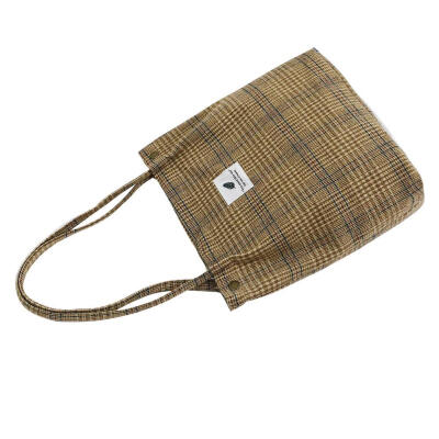 

Girls Plaid Print Shoulder Handbags Women Shopping Totes Top-Handle Bags