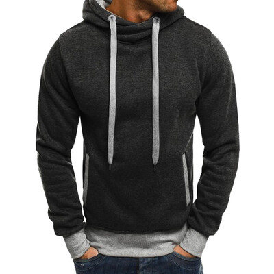 

Toponeto Mens Casual Fashion Pure Color Pullover Hoodie Long Sleeve Sweatershirt Tops