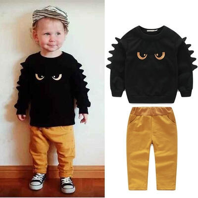 

Cute 2pc Pullover Sweatshirt Top Pant Clothes Set Baby Toddler Boy Outfit Suit
