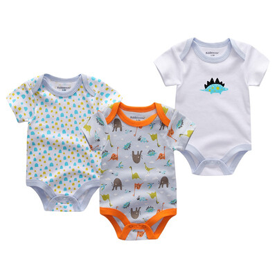 

3PCSLot Baby Boy Clothes 0-12M Newborn Cotton Baby Girls Clothes Rompers Babywear Bodysuits Clothing Sets For Babies