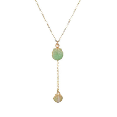

Summer Sea Shell Pendants&Necklace For Women Orange Color Necklace New Trendy Jewelry Female Handmade Necklace Girls Gifts