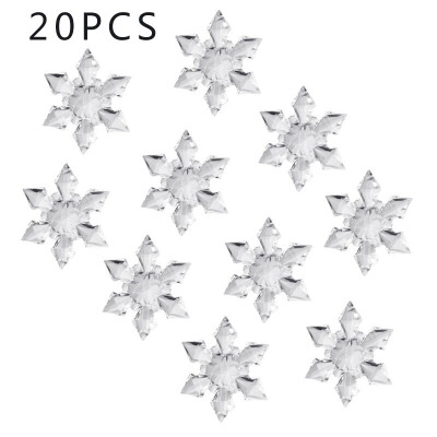 

20PCS 4CM Acrylic Crystal Snowflake Christmas Hanging Pendant Decor Ornaments