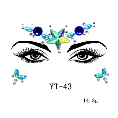 

New Temporary Rhinestone Glitter Tattoo Stickers Face Jewels Gems Festival Party Makeup Body Jewels Flash Fake Temporary Tattoos