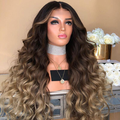 

Tailored Girl Gradient Natural Brown Party Wig Long Full Curly Hair Fashion Synthetic Wig