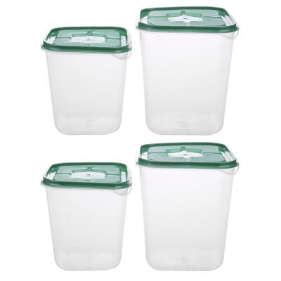 

4pcs Rectangle Plastic Food Storage Box Crisper Grains Sealed Tank Holder