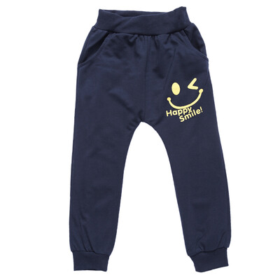 

Kids Children Smiling Face Print Pants Boys Casual Trousers Bottoms