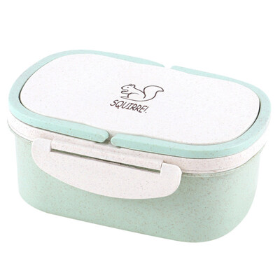 

Portable Wheat Straw Double Layer Thermal Bento Lunch Box Food Storage Container