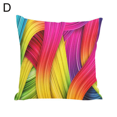 

Rainbow Abstract Pattern Square Throw Pillow Case Cushion Cover Sofa Bed Decor