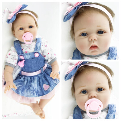 

Ktaxon 22" Handmade RealLife Baby Dolls 22" Soft Silicone Vinyl Reborns Lifelike Newborn Baby Girl Toy Magnetic Pacifier