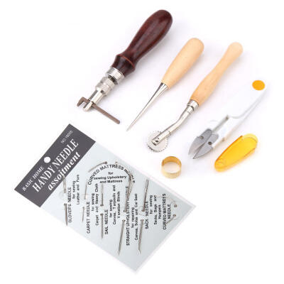 

Greensen 7Pcs DIY Hand Leather Craft Tools Kit For Stitching Carving Leathercraft Accessories