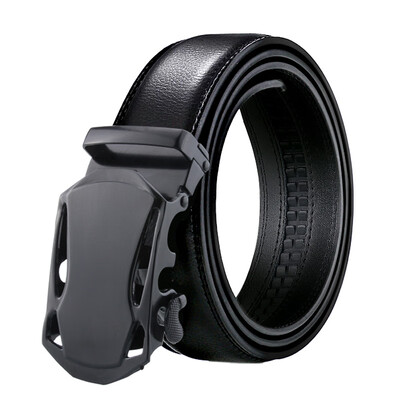 

New Danda force factory direct mens business belt mens automatic buckle belt black lychee belt
