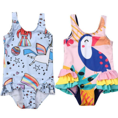 

US Newborn Kid Baby Girls Cartoon Bikini Swimwear Swimsuit Bathing Beachwear