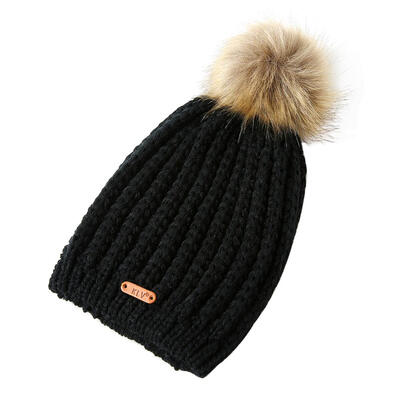 

Men Women Winter Outdoor Warm Cap Vertical Stripes Pompom Ball Knitted Hat
